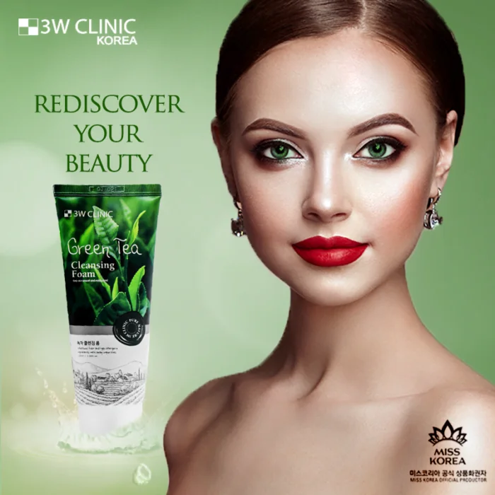 3W Clinic Green Tea Cleansing Foam
