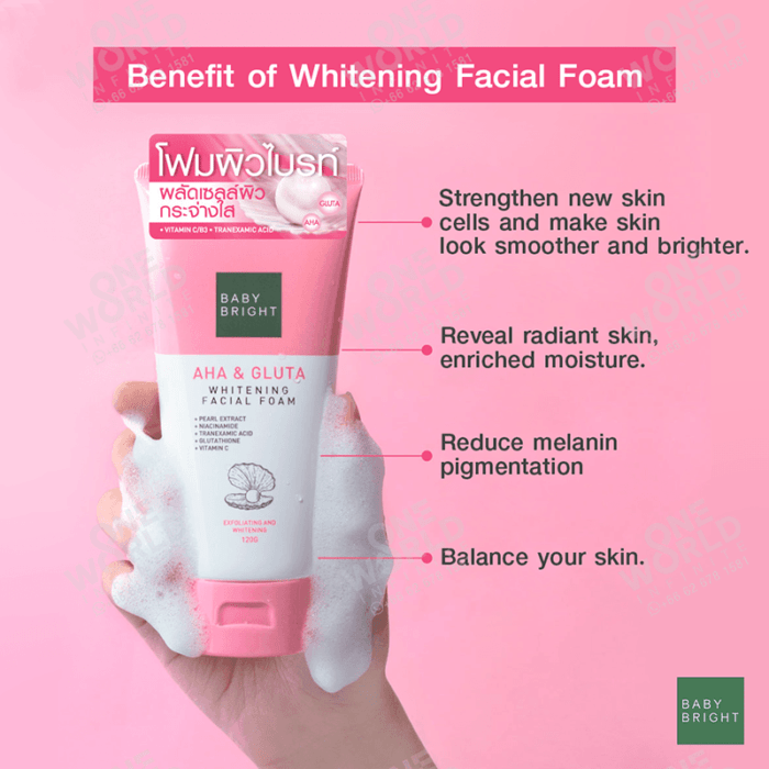 Baby Bright Aha & Gluta Whitening Facial Foam Baby Bright Aha & Gluta Whitening Facial Foam